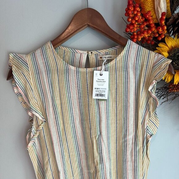 Marine Layer Laney Mini Sundress SMALL in Beachy Stripe Linen Blend - Picture 3 of 9